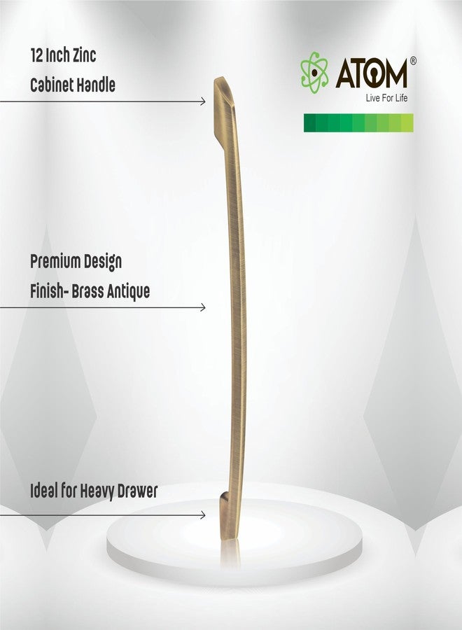 Atom 12.2 inch Zinc Pull Handle | Antique Finish | Stylish Door Handle for Home Cabinet & Drawer | Push Bar 545 | Pack of 2 - Image 2